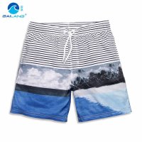 盖浪潮男沙滩裤男速干大码宽松抗皱免烫休闲短裤 海滩度假五分裤