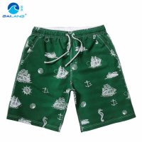 盖浪 男士休闲沙滩裤 成衣洗褪工艺 船锚帆船海马印花时尚短裤