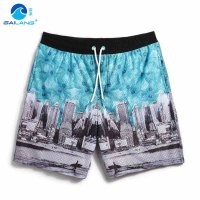 盖浪新款沙滩裤男美式宽松速干大码短裤带内衬温泉泳裤花裤衩