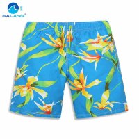 盖浪沙滩裤男速干宽松大码欧美时尚印花海边度假短裤 海上游泳裤