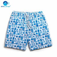 盖浪 沙滩裤男速干宽松大码海上游泳裤 可下水温泉短裤 字母印花