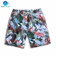 盖浪 四面弹带内衬沙滩裤男 速干宽松大码五分裤精品时尚花裤衩
