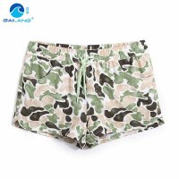 盖浪 宽松沙滩裤女速干大码性感度假短裤 四面弹温泉裤迷彩情侣裤