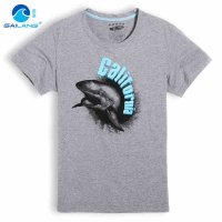 盖浪 新款短袖T恤男全棉圆领鲸鱼冲浪图案宽松透气套头打底衫
