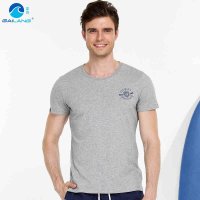 盖浪精梳棉男士短袖T恤圆领超柔软吸湿透气休闲打底衫汗衫