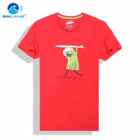 盖浪 夏季t恤男短袖亲子装精梳棉透气吸汗卡通印花情侣短袖t恤