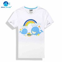 盖浪 夏季亲子情侣T恤男女圆领全棉显瘦修身透气吸汗短袖