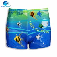 盖浪 夏新儿童泳裤男童时尚深海鱼印花游泳裤宝宝戏水平角裤