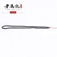 老冯记正品天然黑曜石吊坠绳佛珠项链绳子 黑曜石玛瑙全珠链115颗6mm高档大气
