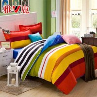 雅鹿家纺 全棉斜纹四件套 床品家居100%纯棉公主卡通被套4件套