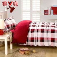 雅鹿家纺 纯棉三件套床上用品 全棉儿童床品 单人学生套件1.2米