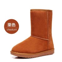 金台佳人羊皮毛一体雪地靴中筒升级款真皮女靴
