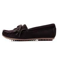 金台佳人秋季新款休闲女鞋 真皮豆豆鞋蝴蝶结平底浅口单鞋柔软舒适妈妈鞋