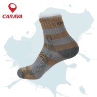 CARAVA喀尔沃户外男款袜子防菌防臭吸湿排汗弹力中腰袜子61013