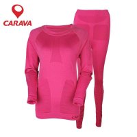 CARAVA喀尔沃秋冬户外女款保暖内衣速干无缝保暖内衣套装452282