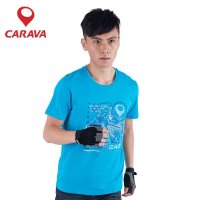 CARAVA喀尔沃品牌春夏户外男T恤短袖圆领印花95%棉文化T恤824305