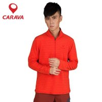 CARAVA喀尔沃品牌秋冬户外男抓绒衣防风快干抗静电抓绒套头衣05