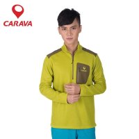 CARAVA喀尔沃品牌秋冬户外男抓绒套头衣防风快干抗静电抓绒套头95