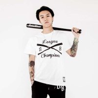 JOKESTER潮牌春夏款男士T恤棒球冠军印花棉质短袖体恤个性简约TEE 潮