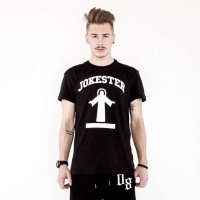 JOKESTER原创潮牌夏男装t恤 上帝印花时尚直筒个性纯棉情侣短袖T 潮