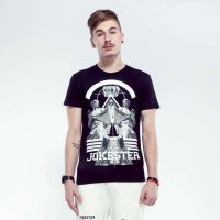 JOKESTERT原创设计新款男装休闲雕塑双生天使西海岸风潮流印花T恤 潮