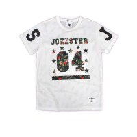 JOKESTER潮牌新品男款数字印花字母T恤五星花卉色网格透气短袖TEE