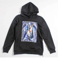 JOKESTER潮牌原创设计纯色连帽卫衣 双人天使画布印花卫衣
