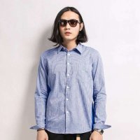 JOKESTER原创潮牌男装2014拼接格子长袖翻领休闲小清新男衬衫