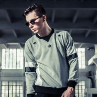 JOKESTER新款秋装卫衣男圆领绣花星星套头拼色长袖卫衣