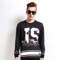 JOKESTER 原创潮男个性花卉飘落暗黑字母长袖圆领套头运动卫衣