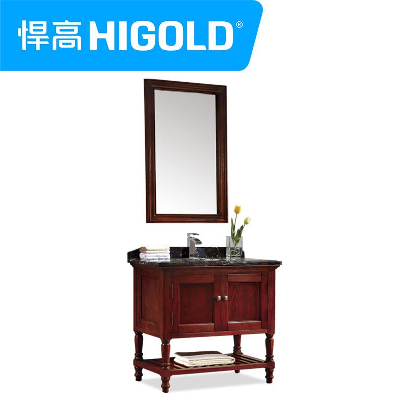 HIGOLD/悍高 马麦斯系列浴室柜 组合洗手洗脸盆柜洗漱台复古卫生间卫浴柜吊柜（下单14天后发货）图片