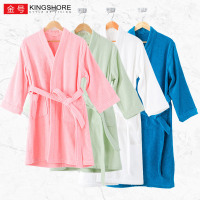 金号(KING SHORE)纯棉浴袍男女士家用浴巾纯棉五星酒店睡袍情侣全棉毛巾料长款素色浴衣