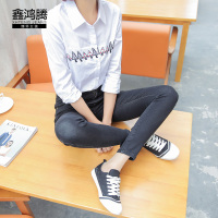 鑫鸿腾2016秋装新款韩版大码女装弹力牛仔裤女士修身显瘦铅笔裤小脚裤 女 TY-1060