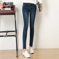 鑫鸿腾2016秋装新款韩版女装中腰牛仔裤女士修身显瘦小脚裤 女 TY-1001