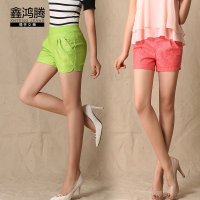 鑫鸿腾2016夏季新款棉麻休闲短裤女士热裤 韩版大码百搭直筒裤子女 SLY-8295