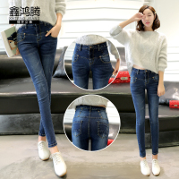 鑫鸿腾2016秋装新款韩版修身显瘦高腰牛仔裤女士 弹力小脚铅笔裤女长裤 XDD-6309
