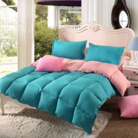 轩蓝仕家纺 素色双拼羽丝绒被子 被芯 加厚单双人保暖被芯 床上用品 包邮 1.5/1.8/2.0米