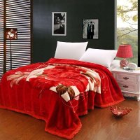 轩蓝仕家纺 双层加厚拉舍尔毛毯 婚庆毯子 春秋冬毛毯8斤 可当被子