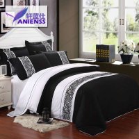 轩蓝仕家纺 床上用品 高支绣花全棉四件套 活性精梳纯棉绣花四件套 织造紧密吸湿透气