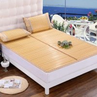 轩蓝仕家纺 夏季竹席凉席子三件套 精品生态竹席双面折叠夏凉席0.9/1.0/1.2/1.35/1.5/1.8/2.0m