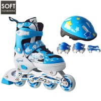 SOFT天鹅休闲直排溜冰鞋儿童全装闪光可调203A