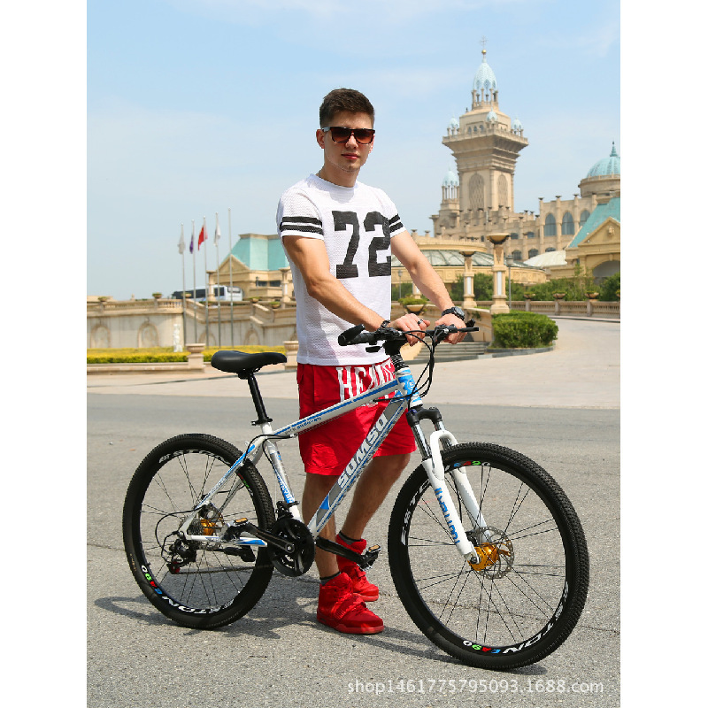 厂家直销21速26寸山地车碟刹自行车变速自行车批发酒类促销活动