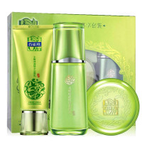 百雀羚 水嫩精纯尊享套装 洁面乳95g 美肌水100ml 能量元面霜45g 国货