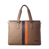 西部牛匠 夏日新款真皮休闲男包 时尚撞色头层牛皮单肩手提公文包