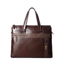 西部牛匠 精品男包商务真皮手提包 牛皮公文包 横款大容量单肩包