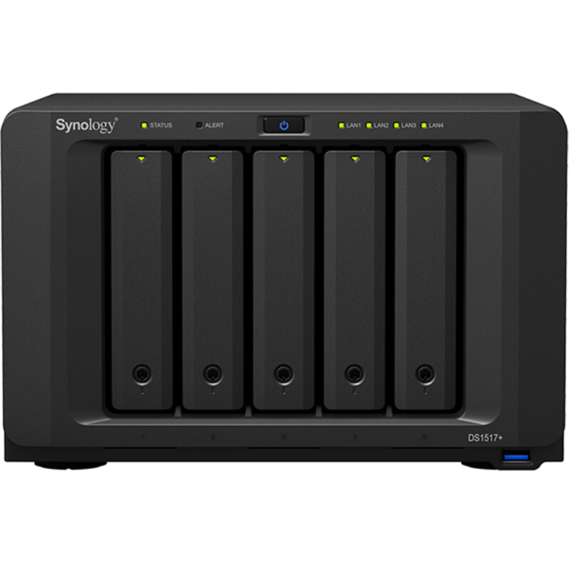 群晖（Synology）DS1517+(2GB) 5盘位 NAS网络存储服务器（无内置硬盘）