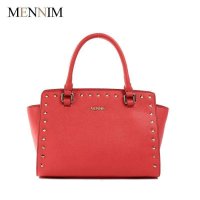 2014年漫妮玛春夏铆钉时尚潮流纯色单肩斜跨手提休闲百搭女包