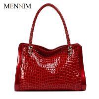漫妮玛正品2014春夏欧美日韩鳄鱼纹牛皮女包手提单肩女士包包邮潮