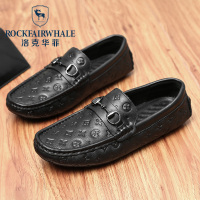 洛克华菲Rock Fairwhale春夏豆豆鞋男士真皮透气牛皮休闲鞋套脚懒人鞋子潮一脚蹬