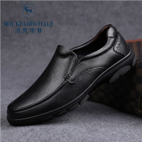 Rock Fairwhale洛克华菲2021春季新款男士头层皮套脚皮鞋真皮爸爸商务软面休闲鞋懒人男鞋